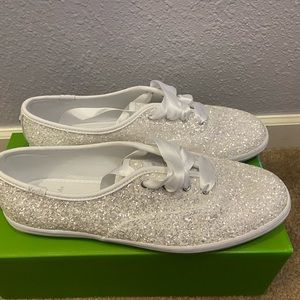 Kate Spade Keds. White glitter size 8 never been worn.